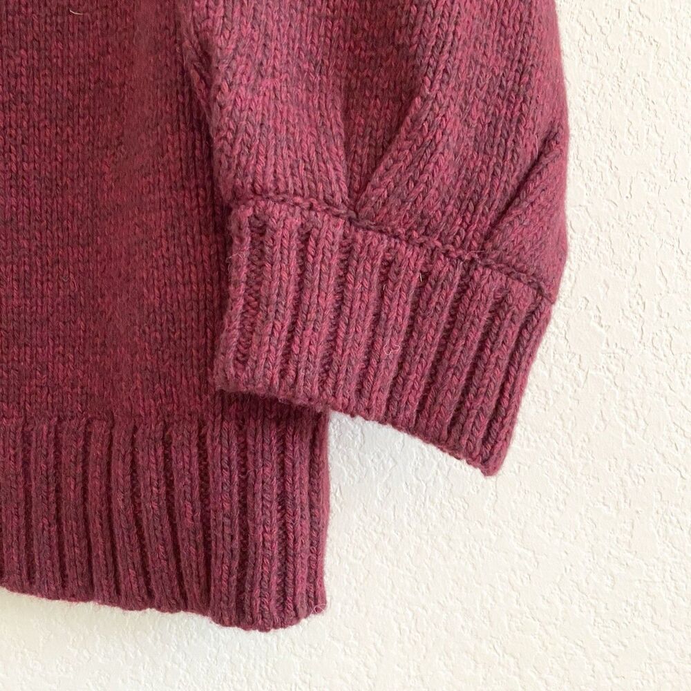 Women's Burgundy Turtleneck Sweater - Picture 6 of 14